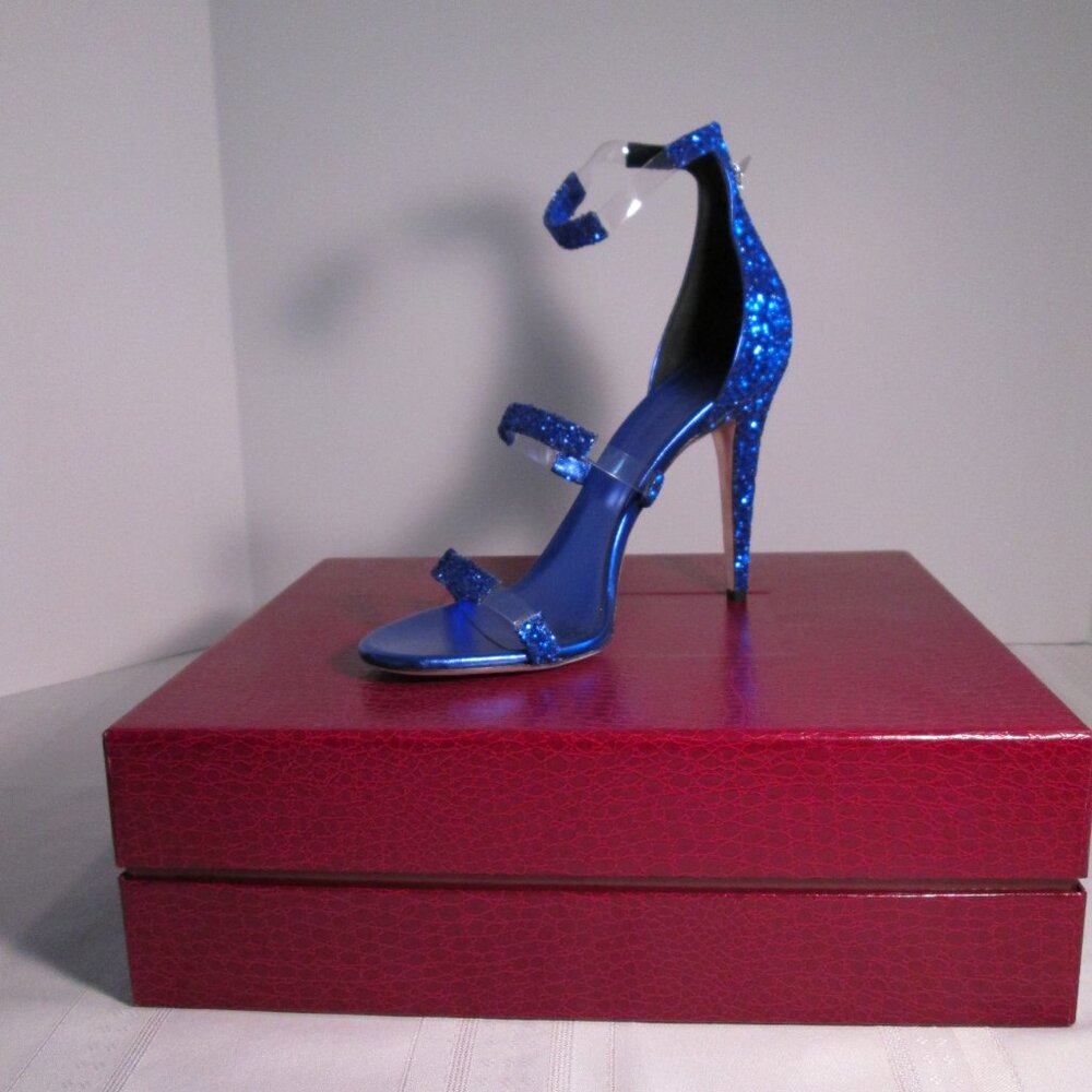 Tamara Mellon Frontline Glitter Heels Cobalt Blue Sz 40 NIB ✨ - Picture 3 of 13